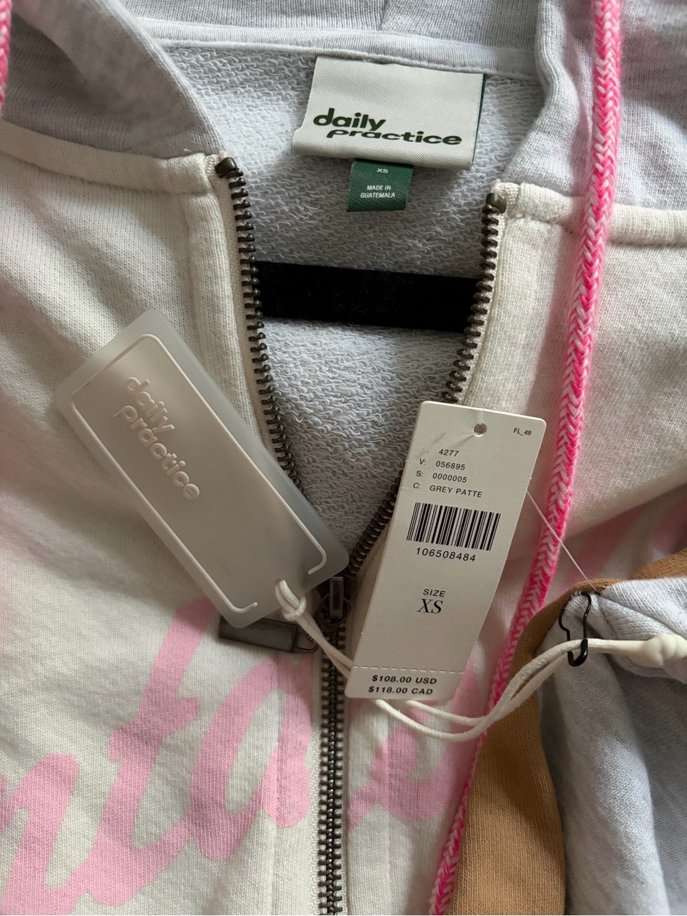 Daily Practice Fantastique Colorblock Cropped Hoodie XS NWT - Picture 3 of 4